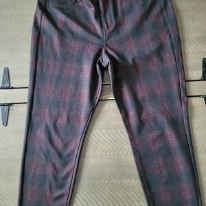 Liverpool Black and Red Plaid Pants